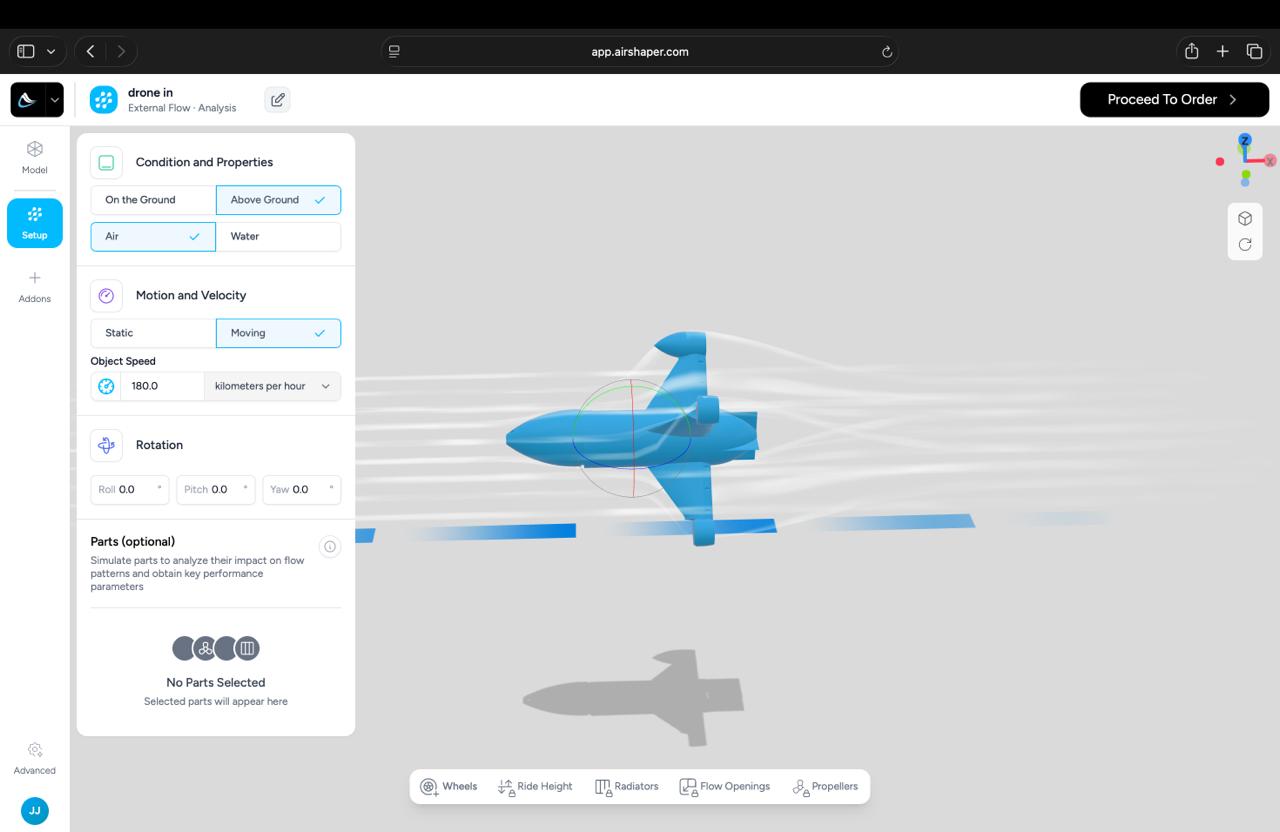 Actual AirShaper external-flow simulation screenshot